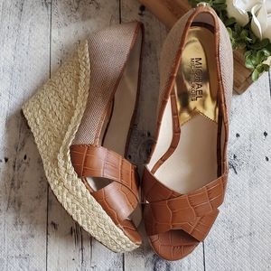 Michael Kors Canvas Snake Skin Wedge